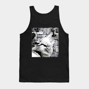 Wolf Black and White Spray Paint Wall Tank Top